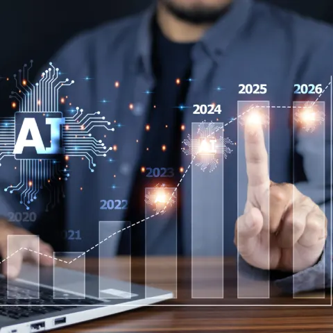 Ilustração abstrata de segurança e suporte: escudo com marca de verificação, em fundo claro e estilo moderno.